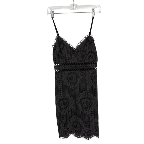 Storia Spaghetti Strap Lace Sheath Mini Dress size Small Gray New - Picture 14 of 14